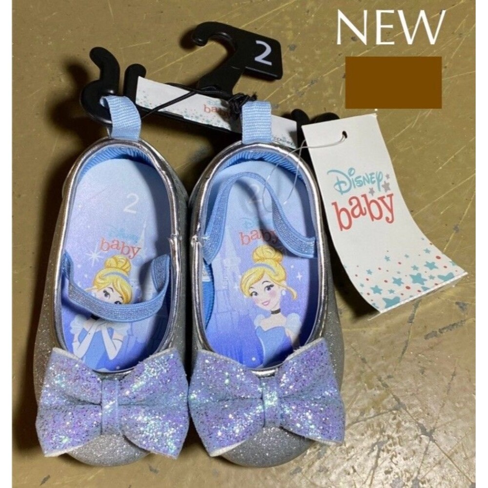 Disney Baby Cinderella Princess Blue Dress Shoes Infant Size 2C Slip On